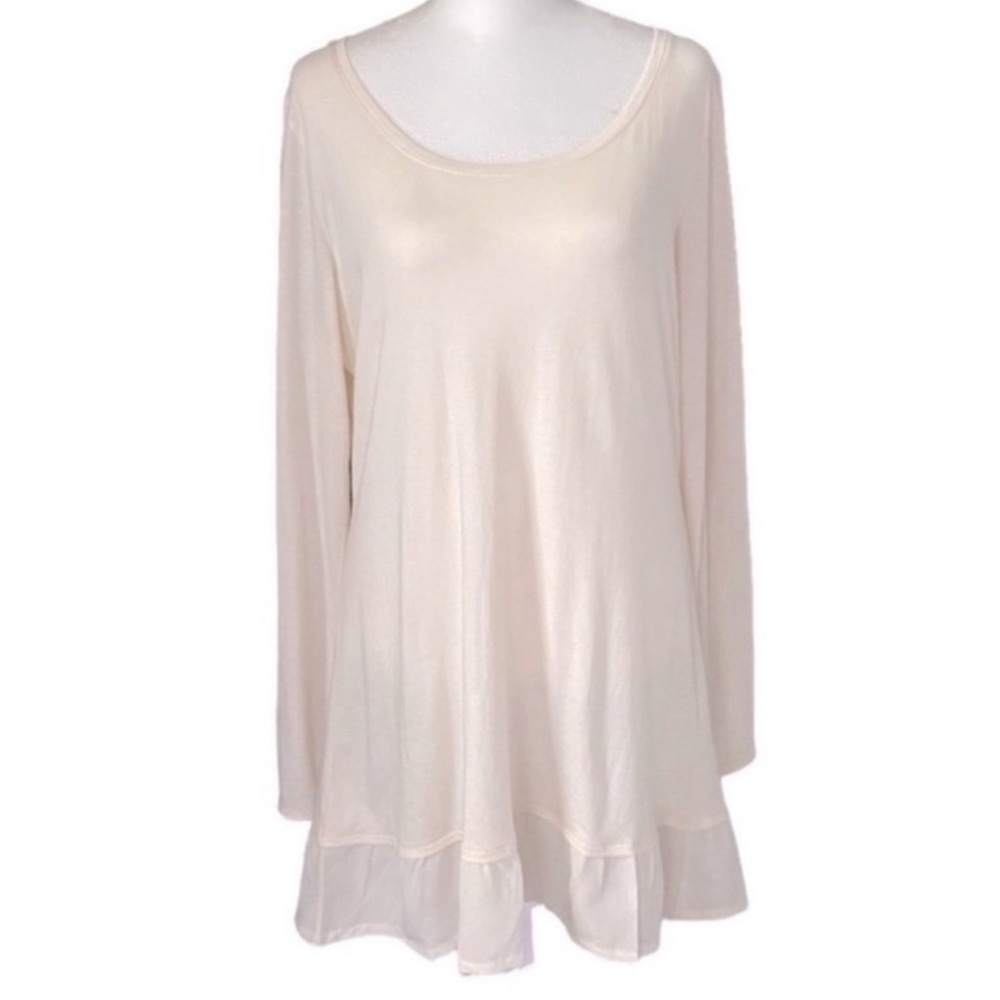 Garnet Hill Cotton & Modal Lightweight Ruffle Hem Dress size women’s medium M